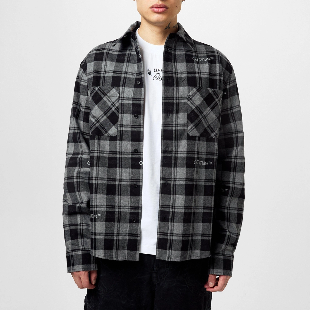 Off White Check Shirt - Black Grey